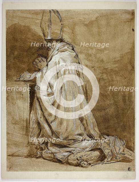 Bishop Kneeling in Prayer, n.d. Creator: Unknown.