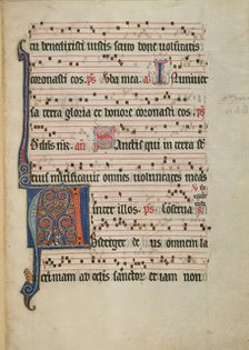 Initial A: The Beheading of Four Martyrs; Antiphonal, about 1260-1270. Creator: Unknown.