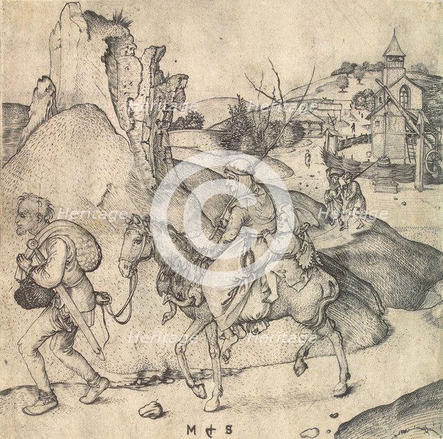 Peasant Family Going to the Market, between 1473 and 1475.  Creator: Schongauer, Martin (ca. 1445/50-1491).