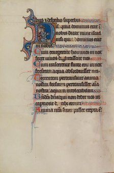 Initial N: Men Seated in a Group; Bute Psalter, text and illumination about 1285. Creator: Bute Master.