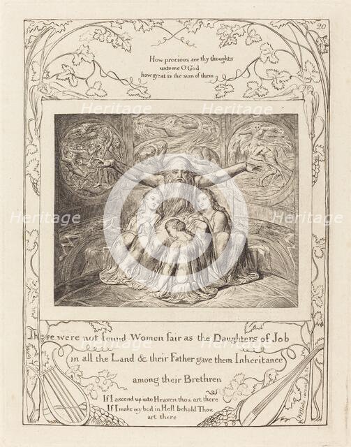 Job and His Daughters, 1825. Creator: William Blake.
