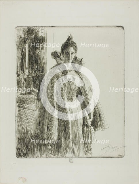 H. R. H. Princess Ingeborg of Sweden II, 1900. Creator: Anders Leonard Zorn.