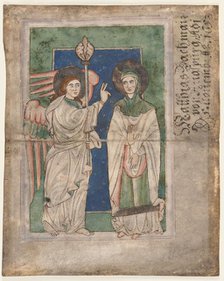 Leaf from a Psalter(?): Annunciation (recto); Leaf from a Psalter: Nativity (verso), early 1200s. Creator: Unknown.