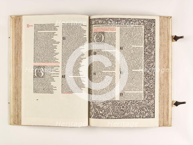 The Kelmscott Chaucer - The Works of Geoffrey Chaucer Now Newly Imprinted, 1896. Creator: Sir Edward Coley Burne-Jones.