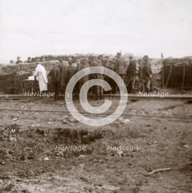 Mass in the trenches, Pervijze, Flanders, Belgium, c1914-c1918. Artist: Unknown.