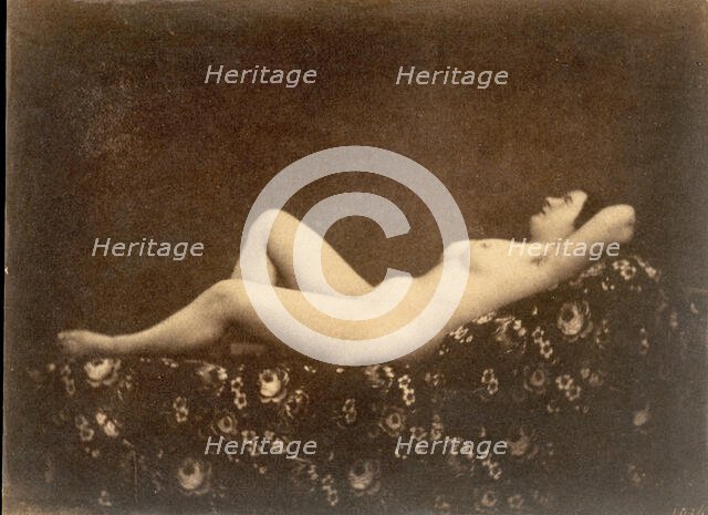 [Female Nude, Reclining, in Profile], ca. 1853. Creator: Julien Vallou de Villeneuve.