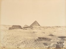 Pyramides de Gizèh, 1865-69. Creator: Gustave Le Gray.