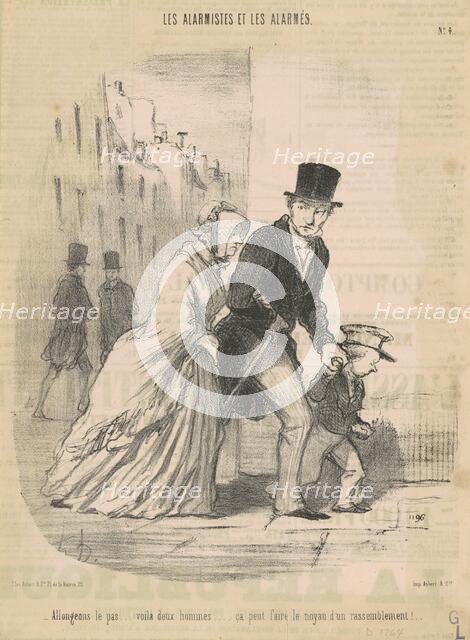 Allongeons le pas ... voila ceux hommes ..., 19th century. Creator: Honore Daumier.