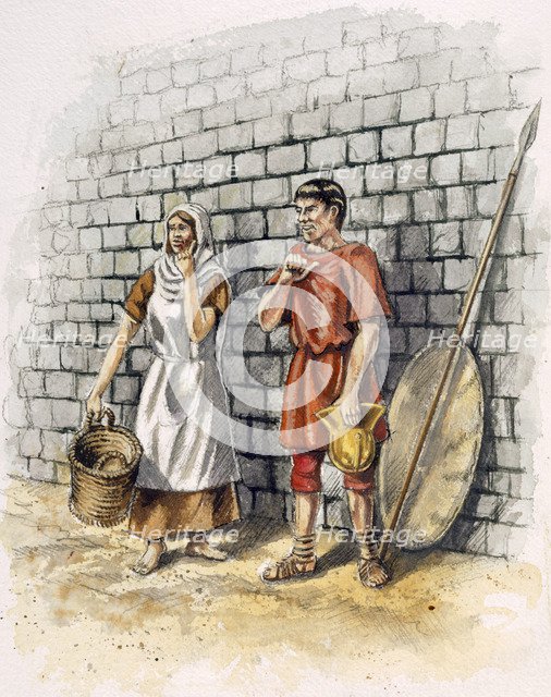 Roman man and woman, c2nd century, (c1990-2010). Artist: Peter Dunn.