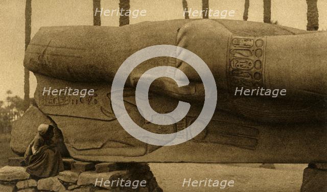 'Memphis - The Colossal Statue of Rameses II (Detail)', c1918-c1939. Creator: Unknown.