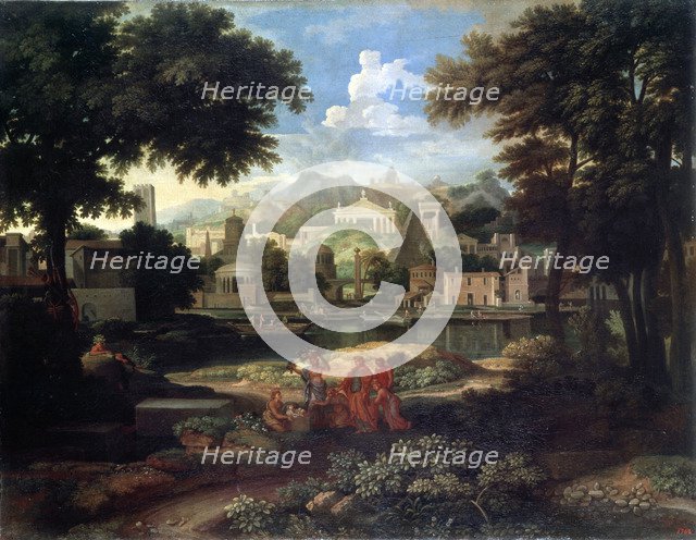 'Landscape with Moses Saved from the Nile', late 17th or 18th century. Artist: Etienne Allegrain