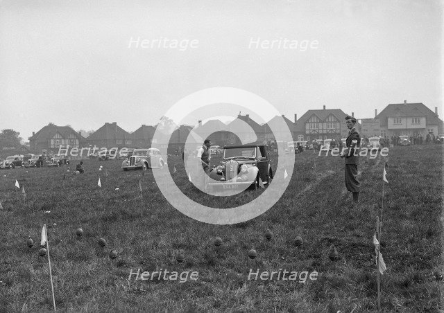 Standard Flying Twelve at the Standard Car Owners Club Gymkhana, 8 May 1938. Artist: Bill Brunell.