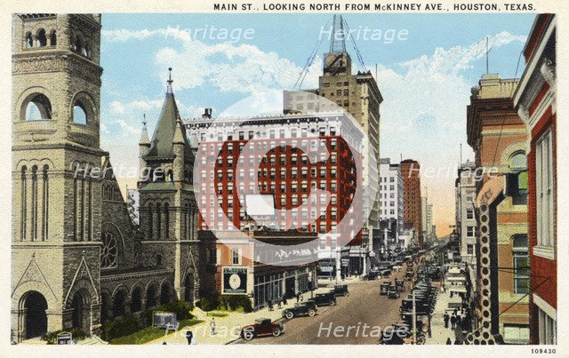 Main Street, Houston, Texas, USA, 1926. Artist: Unknown