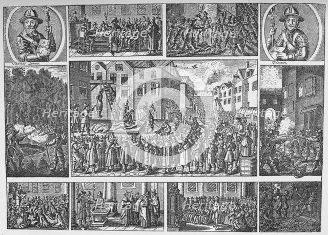 Incidents in Venner's Rising and the execution of the rebel leaders, 1661 (1903). Artist: Unknown.