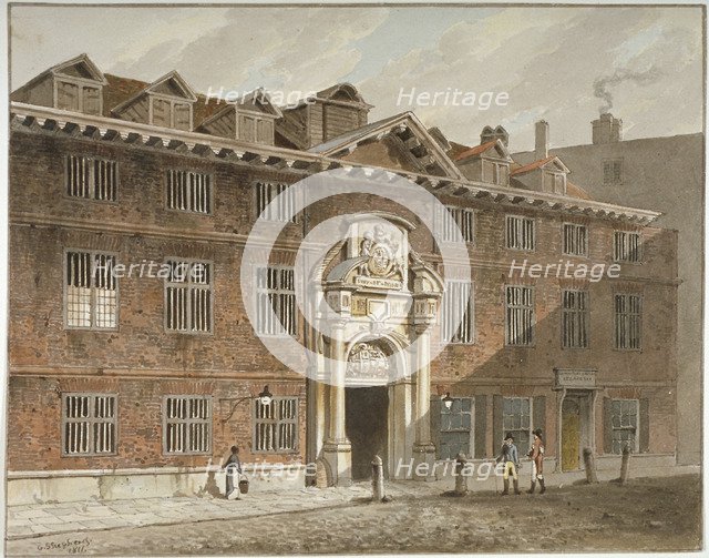 West front of Blackwell Hall, King Street, City of London, 1811.                                     Artist: George Shepherd