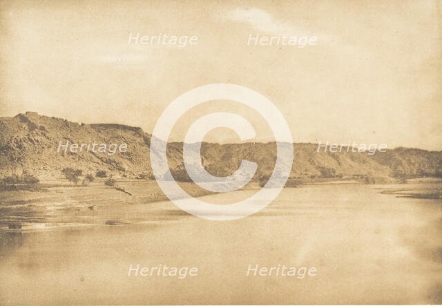 Vue prise au Sud-Est de Philae - Village d'El-Bâb, 1849-50. Creator: Maxime du Camp.