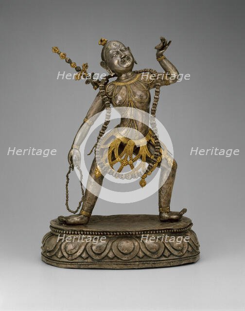 Tantric Female Enlightened Being (Vajrayogini) Holding a Skull Cup, 18th century. Creator: Unknown.