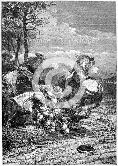 Death of Turenne, Henri de La Tour d’Auvergne, marshal of France, 1898. Artist: Laplante