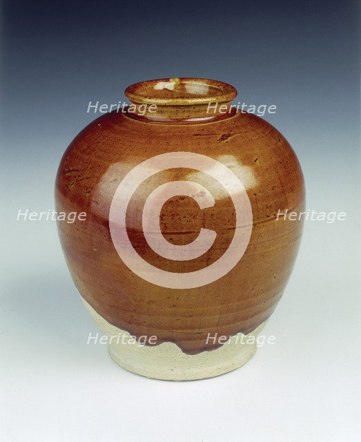 Brown lead glazed wan nian (myriad years) jar, Tang dynasty, China, 7th-8th century. Artist: Unknown