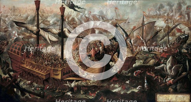 The Battle of Lepanto, 17th century. Artist: Anonymous  