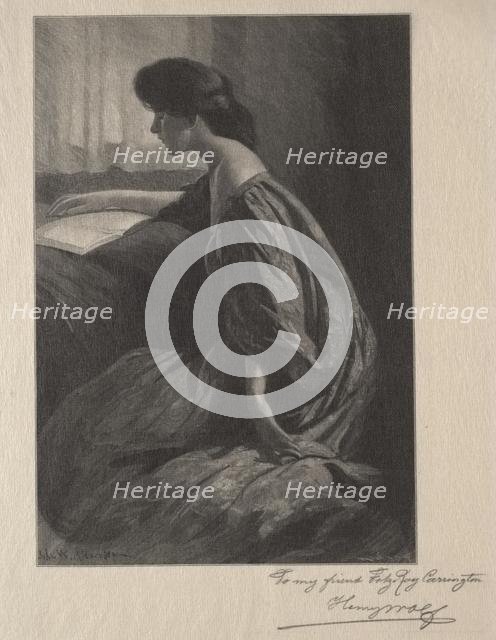 Girl Reading at a Window. Creator: Henry Wolf (American, 1852-1916).