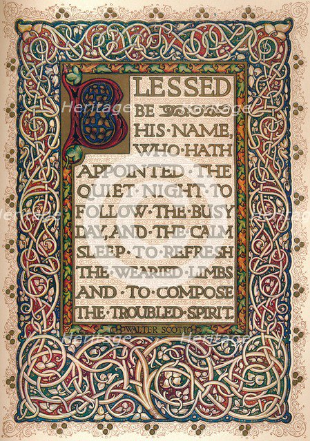 'Illuminated manuscript to illustrate Walter Scott's The Talisman', c1830. Artist: Sangorski and Sutcliffe.
