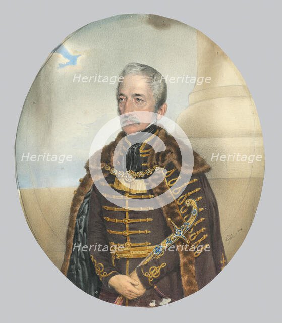 Portrait of a nobleman with a sword, 1842. Creator: Franz Eybl.