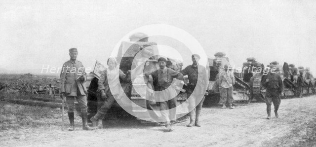 A group of light tanks, Soissons, France, 1918. Artist: Unknown