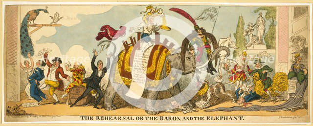 The Rehearsal or the Baron and the Elephant, 1812.