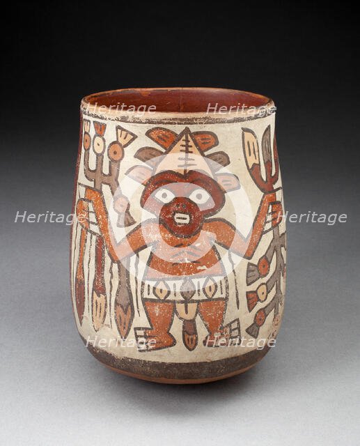 Jar Depicting Standing Figures Holding Plants, 180 B.C./A.D. 500. Creator: Unknown.