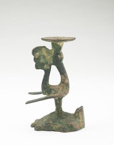 Lamp in the form of a bird standing on a tortoise, Han dynasty, 206 BCE-220 CE. Creator: Unknown.