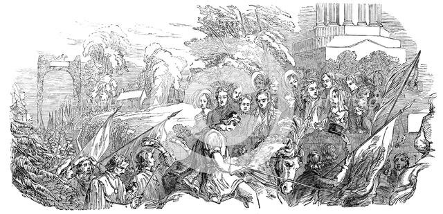 Procession uncovering before the sons of Burns, 1844. Creator: Unknown.