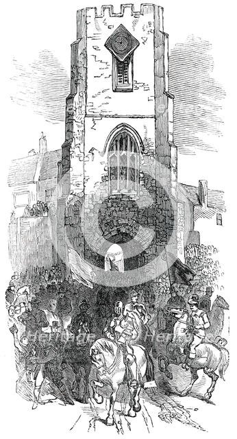 The Procession passing the Hospital, Warwick May Fair Show, 1850. Creator: Unknown.