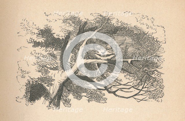 'The Cheshire Cat begins to fade away, it's his smile the last to go', 1889. Artist: John Tenniel.
