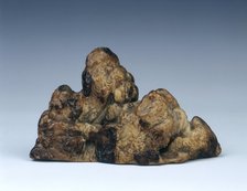 Soapstone mountain brush rest, Late Ming dynasty, China, 1600-1644. Artist: Wang Zhu