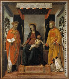 Virgin with Child between Saints Faustinus and Jovita, c 1502-1507. Creator: Foppa, Vincenzo (active 1456-1516).