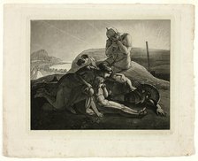 Tecmessa, Her Son and Teucer Lamenting the Dead Ajax, 1809. Creator: Carl Russ.