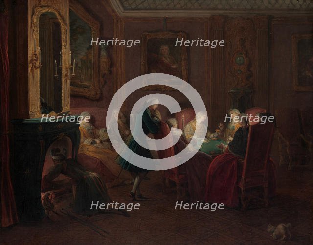 Card Players in a Drawing Room. Creator: Pierre Louis Dumesnil.