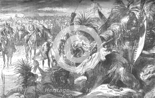 'Storming of Sekukuni's Stronghold: Sir Garnet Wolseley cheering on the Swazies', c1880. Artist: Unknown.