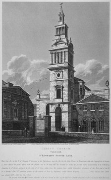 Christ Church, Newgate Street, City of London, 1814. Artist: William Wise