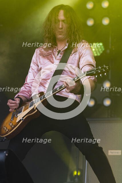 The Darkness live at the Cornbury Music Festival, Great Tew Park, Oxfordshire, Jul 2022. Creator: Annapaola Marchesani.