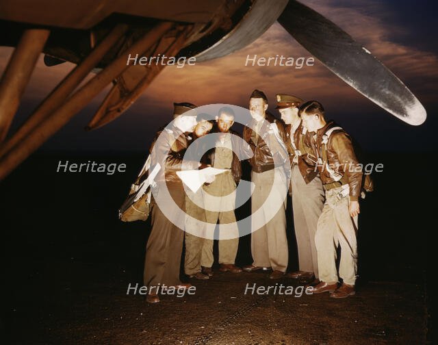 Here's our mission..., Langley Field, Va., 1942. Creator: Alfred T Palmer.