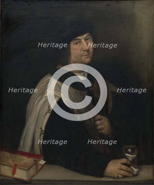 Prelate with an Hourglass, 1519. Creator: Sebastiano del Piombo.