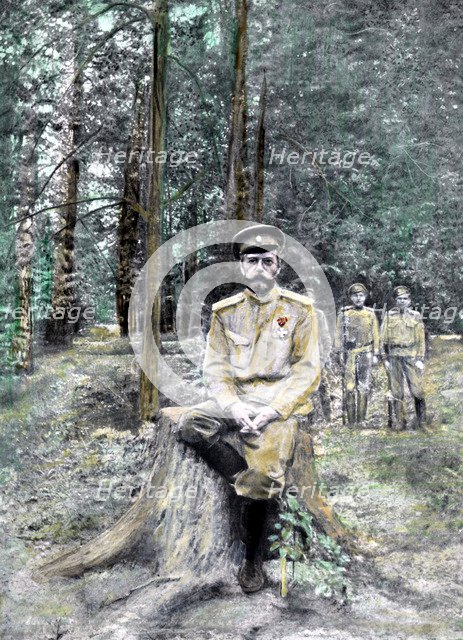 Tsar Nicholas II of Russia in exile in 1917. Artist: Unknown