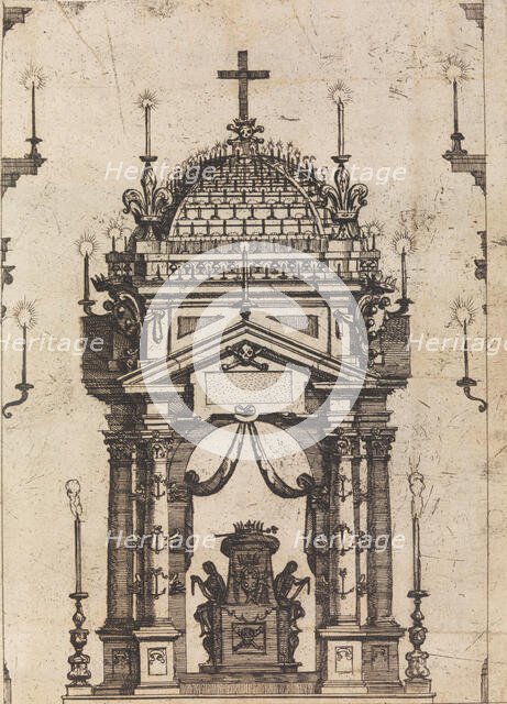 Catafulque for Fernando I, Duke of Tuscany, 1609. Creator: Unknown.