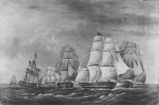 Fight Between the U.S. Frigate President and H.B.M. Endymion, January 15, 1814, after 1814-30. Creator: Unknown.