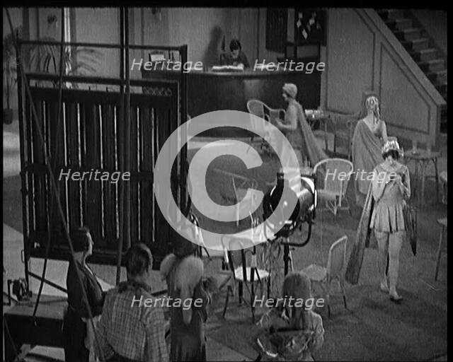 Behind the Scenes Shots on the Set of the Film 'Shooting Stars' Being Filmed at Elstree..., 1920s. Creator: British Pathe Ltd.