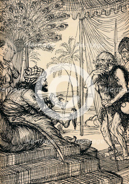 'The Hermit Visits The Caliph', 1918, (1918). Artist: Edmund Joseph Sullivan.