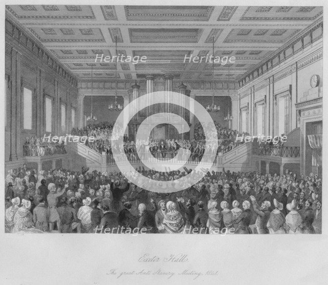 'Exeter Hall. The great Anti-Slavery Meeting, 1841', c1841. Artist: Henry Melville.