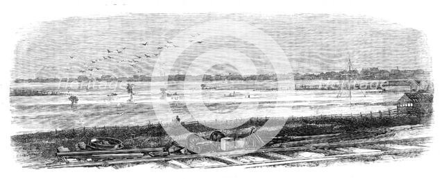 Floods at Melbourne, Australia: Emerald Hill, from the suburban railway, 1864. Creator: Unknown.